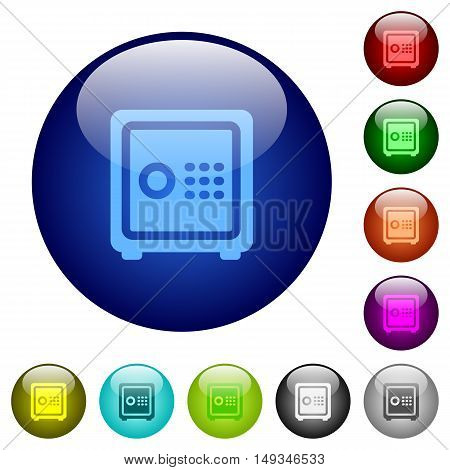 Set of color strong box glass web buttons.