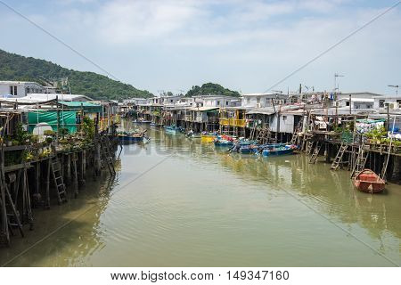 Tai O Fishing Village of Lantau Island in Hong Kong, China.