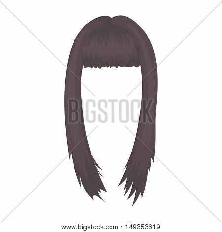 Woman's hairstyle icon in cartoon style isolated on white background. Beard symbol vector illustration.