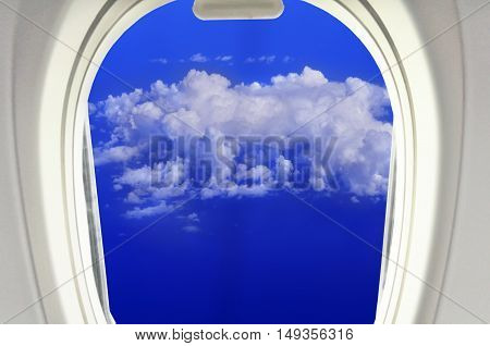 The view clouds from the plane window