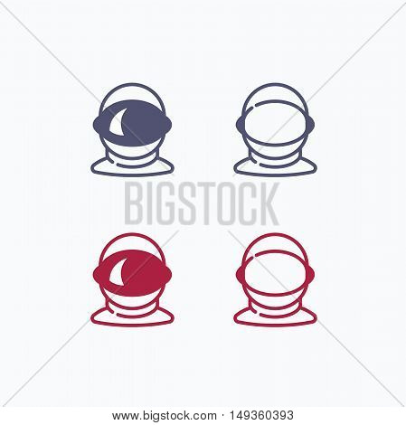 Space logo, space helmet vector design, asteroid vector