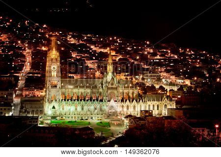 The Basilica church located in the historic center of Quito, Ecuador.
