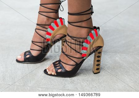 Detail Of Shoes At Milan Fashion Week