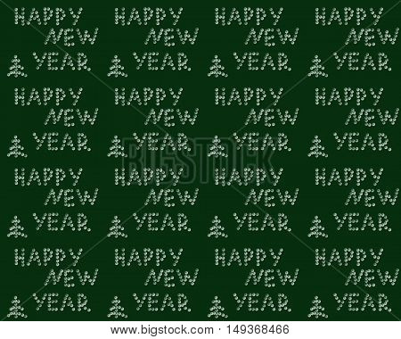 Written by diamonds on a background with Christmas tree Happy New Year