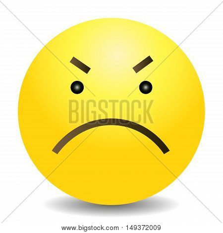 Vector Single Yellow Emoticon - Angry Face