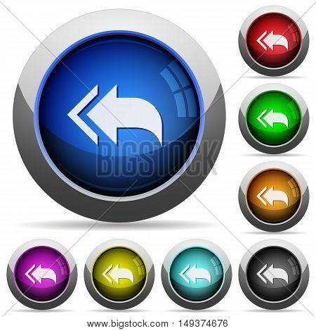 Set of round glossy reply to all buttons. Arranged layer structure.