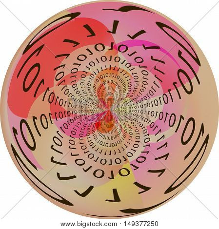 Abstract coloring background of the abstract background with visual lighting and amazing circle effects-binary code:zero and null.Good for your project design
