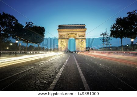  Arc de Triumph at evening, Paris, France