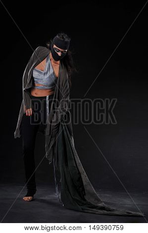 warrior figher women dressed different style in studio
