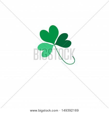 Green Shamrock leave icon isolated on background. Happy patricks flat pictogram concept. Logo illustration
