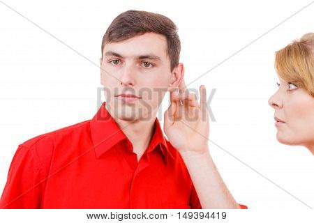 Woman Telling Man Some Secrets, Couple Talking