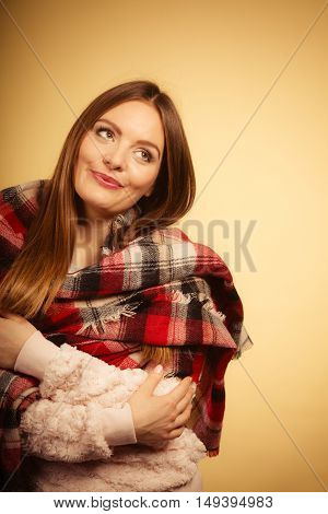 Beautiful Model With Winter Clothes.
