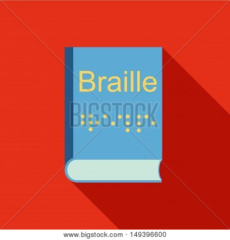 Blindness, Braille writing system icon in flat style isolated with long shadow vector illustration