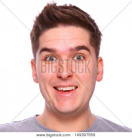 Twenty something smiling brown haired man headshot