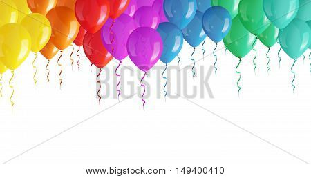 Colored balloons isolated on a white background