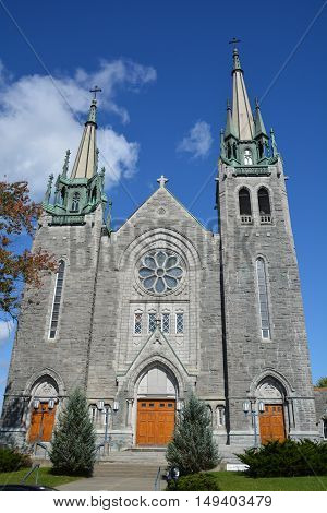 GRANBY QUEBEC CANADA 09 28 16: Parish St-Joseph ( Eglise de la Sainte-Famille) , Church of the Holy Family