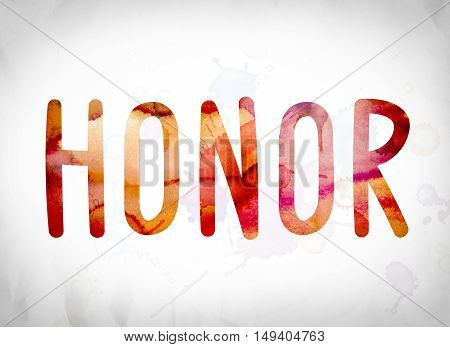 Honor Concept Watercolor Word Art