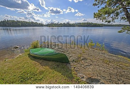 Late Afternoon in Camp on Saganagons Lake in Quetico Provincial Park in Ontario