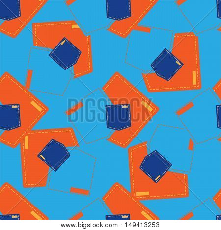 Denim style vector seamless pattern. Elements for your design. Eps10