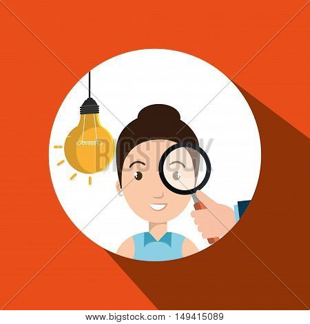 woman search idea think vcector illustration eps 10