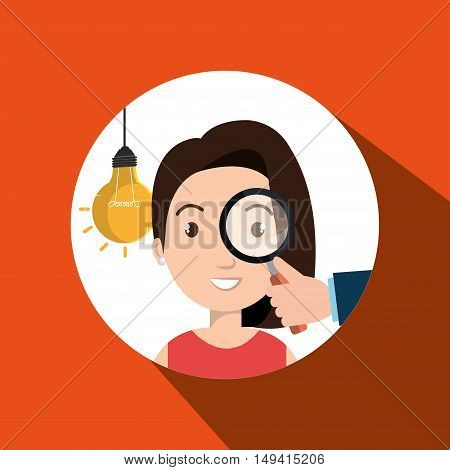 woman search idea think vcector illustration eps 10