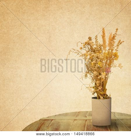 Textured Old Paper Background With Flower