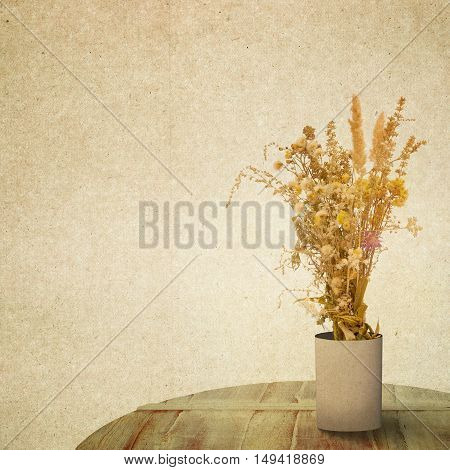 Textured Old Paper Background With Flower
