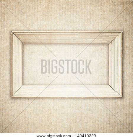 Ventage Wood Frame Background, On Grunge Paper Texture