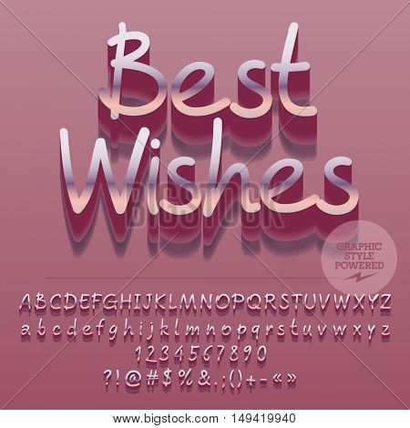 Vector card with set of letters, symbols and numbers. File contains graphic styles
