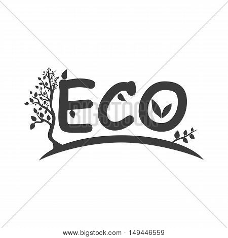 Eco world icon. Eco world Vector isolated on white background. Flat vector illustration in black. EPS 10