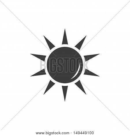 Sun icon. Sun Vector isolated on white background. Flat vector illustration in black. EPS 10