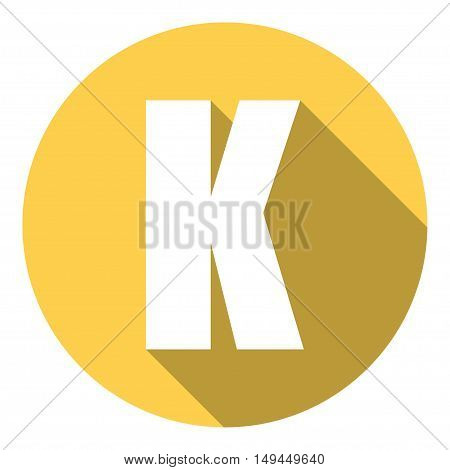Letter K with a long shadow. Vector illustration EPS10