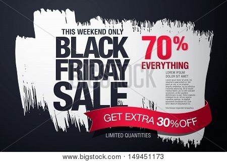 Black friday sale banner. Vector brush stroke background