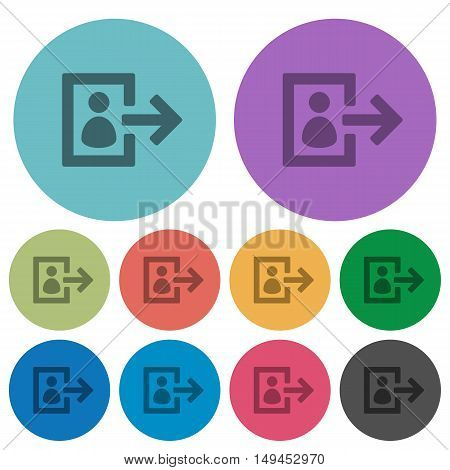 Color user logout flat icon set on round background.