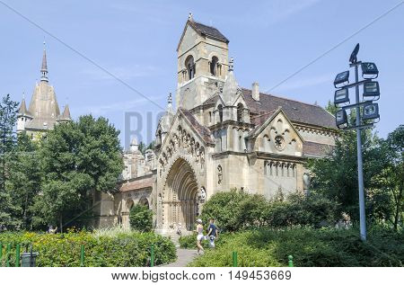 Chapel in castle Vajdahunjad in Budapest, Hungary