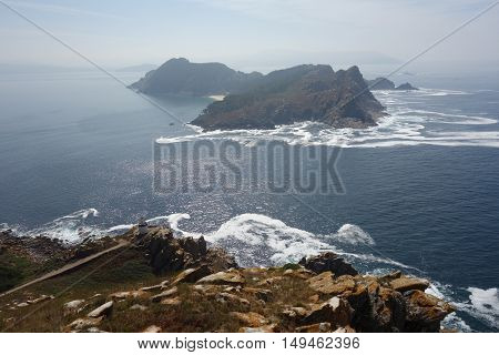 Cies Island, Vigo, Spain. Landscape view image