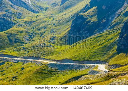 Landscape of Transalpina road in Parang Mountains Romania