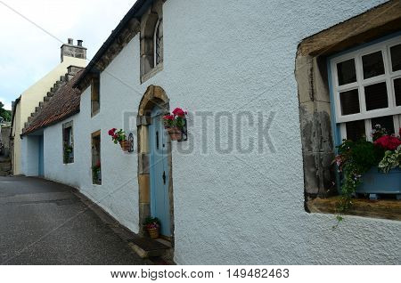 A view of a residential street in the medieval village of Culross