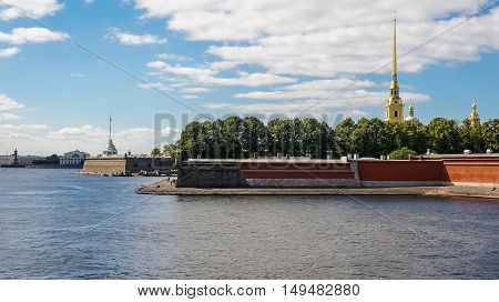 Peter and Paul Fortress in Zayachy Island, Saint-Petersburg, Russia.