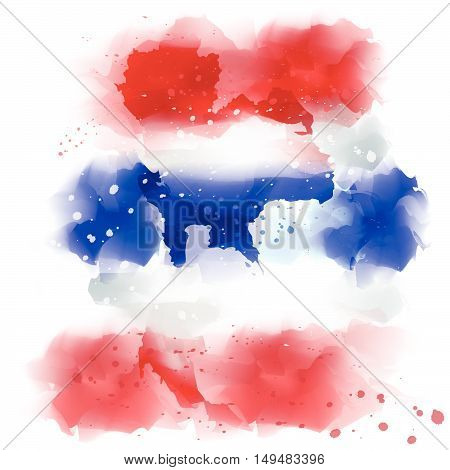 vector map of thailand Water color paint