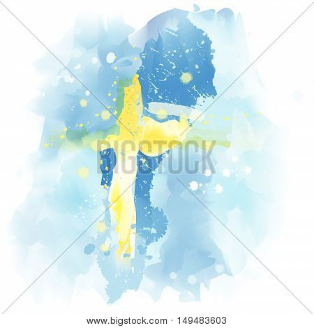 vectors Map of Sweden Water color paint