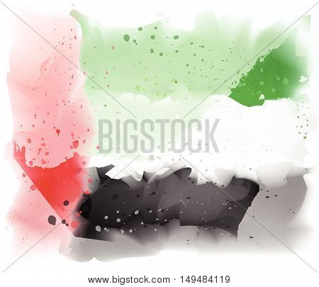 vector map of United Arab Emirates Watercolor paint