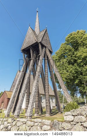 An image of the Sjosas old church in the swedish area of Smaland.