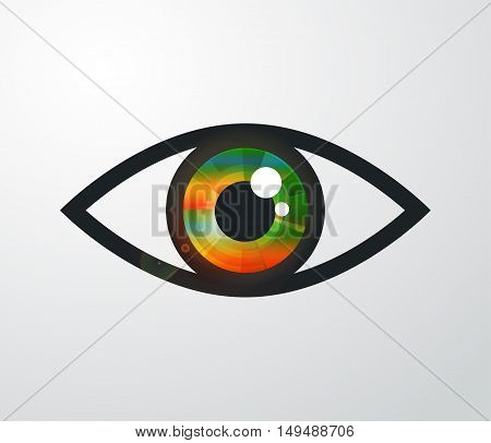 Vector abstract color eye design. Hi-tech concept