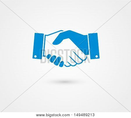 Business handshake contract agreement line art icon for apps and websites.