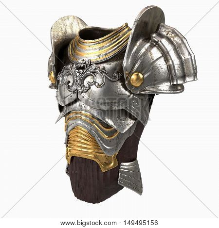 armor 3d illustration isolated on white background