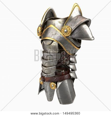 armor 3d illustration isolated on white background