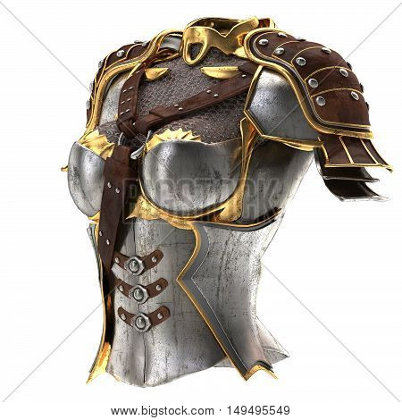 woman armor 3d illustration isolated on background