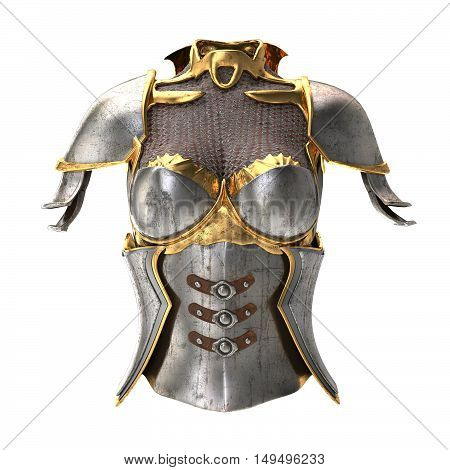 woman armor 3d illustration isolated on background