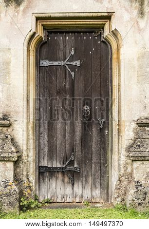 The beautifully detailed doorway of a British church